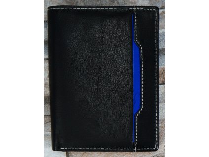 PÁNSKÁ KOŽENÁ peněženka Vimax černo modrá