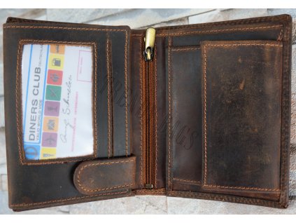 Pánská kožená peněženka Wild Loranzo - tmavě hnědá 9