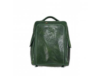zelený kožený luxusní batoh