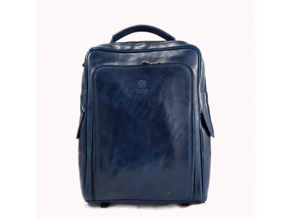 modrý luxusní kožený batoh