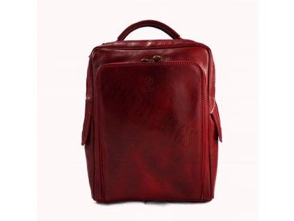 červený luxusní kožený batoh