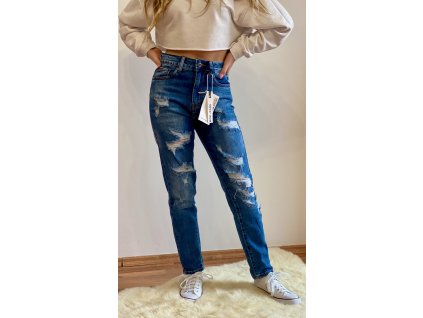 JEANS MODRÉ DLOUHÉ "Boyfriend" HM-AB-20 (Velikost XS)