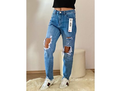 JEANS MODRÉ DLOUHÉ MOM FIT - HM -41