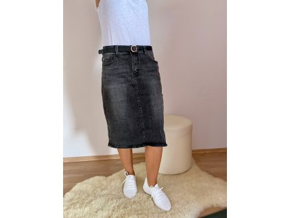 ČERNÁ KLASICKÁ JEANS SUKNĚ ME - 55 VĚTŠÍ VELIKOSTI