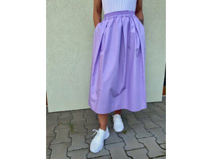 BAVLNĚNÁ DLOUHÁ SUKNĚ FIALOVÁ