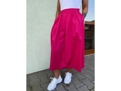 BAVLNĚNÁ DLOUHÁ SUKNĚ FUCHSIOVÁ
