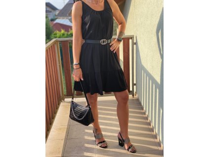 LETNÍ ČERNÉ  ŠATY NA RAMÍNKA