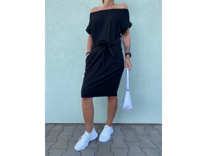 BASIC ŠATY NA ZAVAZOVÁNÍ ČERNÉ