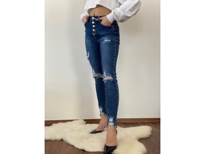 JEANS MODRÉ  DLOUHÉ RE-00-A (Velikost XS)