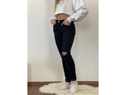 JEANS ČERNÉ DLOUHÉ Push-Up GD-96 (Velikost 31)