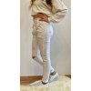 JEANS BÍLÉ DLOUHÉ S GUMOU GD-01 (Velikost XS)