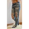 JEANS SVĚTLE MODRÉ DLOUHÉ "Boyfriend"  RE-51 (Velikost XS)