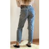 JEANS SVĚTLE MODRÉ DLOUHÉ "Boyfriend"  RE-51 (Velikost XS)