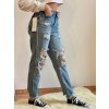 JEANS SVĚTLE MODRÉ DLOUHÉ "Boyfriend"  RE-51 (Velikost XS)