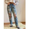JEANS SVĚTLE MODRÉ DLOUHÉ "Boyfriend"  RE-51 (Velikost XS)