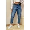 JEANS MODRÉ DLOUHÉ "Boyfriend" S KAPSIČKOU DM-5 (Velikost XS)