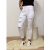 JEANS BÍLÉ ÚZKÉ TRHANÉ CG-95