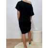 BASIC ŠATY  ČERNÉ S NÁPISEM A KAPSAMI X-57