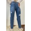 JEANS MODRÉ DLOUHÉ "Boyfriend" - ZB-59 (Velikost XS)