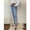 JEANS SVĚTLE MODRÉ DLOUHÉ SE ŠŇŮRKOU RE-08 (Velikost XS)