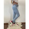 JEANS SVĚTLE MODRÉ DLOUHÉ SE ŠŇŮRKOU RE-08 (Velikost XS)