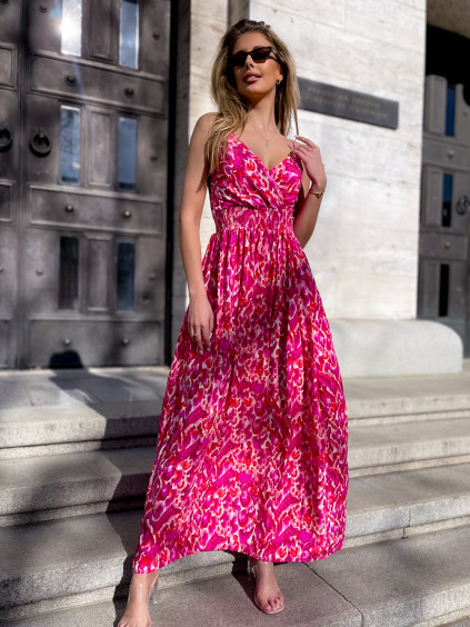 šaty dlouhé letní růžové3 3xxx