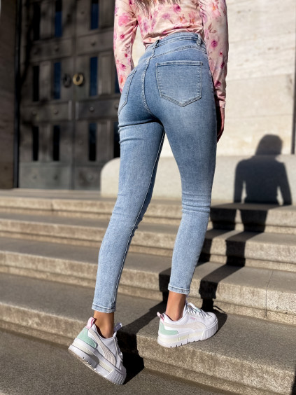 modré džíny klasik vysoký pas skinny5 2