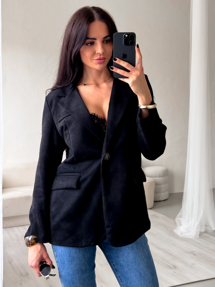 velurové sako černé1 2