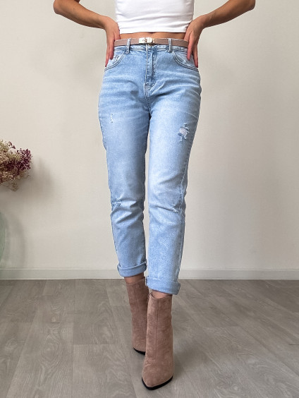 Džíny boyfriend světle modré