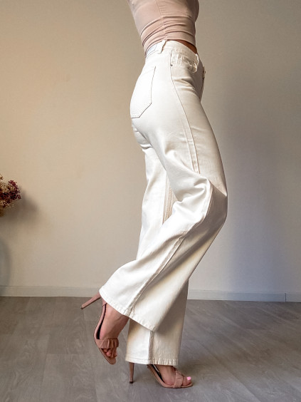 široké džíny krémové monday2 2