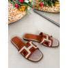 Elegantní pantofle camel (Velikost 36)