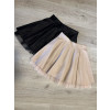 Koženková sukně s tylem krémová