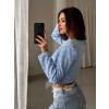 elegantní kabátek bomber do pasu modrý4 2