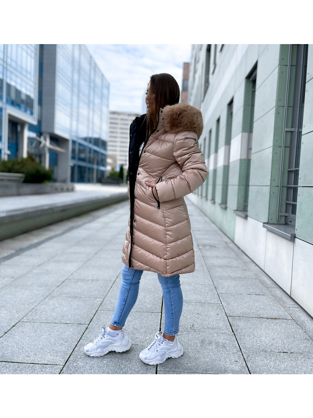 Zimní bunda Snow béžová | TRENDYMANIA fashion e-shop | Zimní bundy
