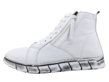 Dámské kožené kotníkové boty KREMARA 121-881 white