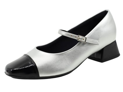Dámské stříbrno-černé lodičky PICCADILLY 160086-1 silver/black
