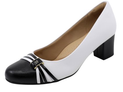 Dámské bílo-černé lodičky PICCADILLY 110176-6 off white/black