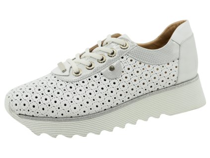 Dámské letní celokožené tenisky GUERO P015-06 white