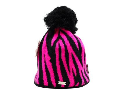 Dívčí zimní čepice CAPU, model 16421 černá/zářivě růžová