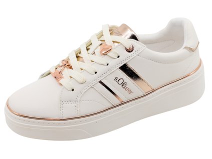 Dámské bílé tenisky s.OLIVER, model 2177773 white/rose 1