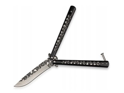 Motýlik nôž Gund Skull X Black (6)