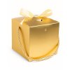 Dárková krabička zlatá se stuhou na jednu sklenici