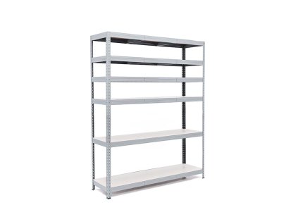 Policový regál Trestles RH 2000x1600x450, nosnost 1800 kg, 6 polic bílých