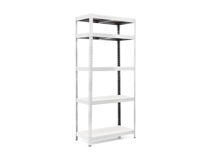 Policový regál Trestles RH 2200x800x400, nosnost 1750 kg, pozinkovaný, 5 polic bílých