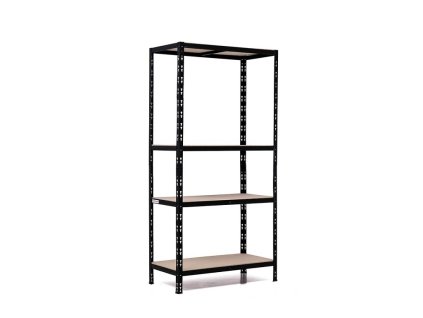 4357 super hit policovy regal trestles rndu kui 1800x900x400 nosnost 700 kg 4 police cerny