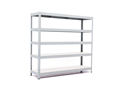 Policový regál Trestles RH 1500x1200x600, nosnost 1750 kg, 5 polic bílých