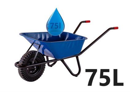 Taczka, 75 l, bez otworów, niebieska