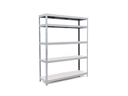 Policový regál Trestles RH 2000x1400x600, nosnosť 1500 kg, 5 políc bielych