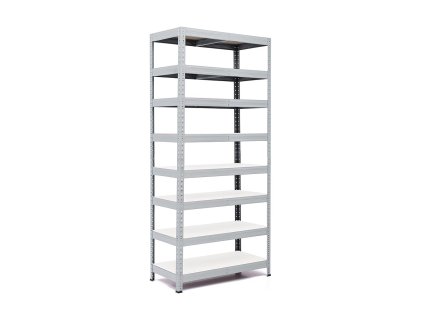 Policový regál Trestles RH 2200x1000x400, nosnosť 2000 kg, 8 políc bielych