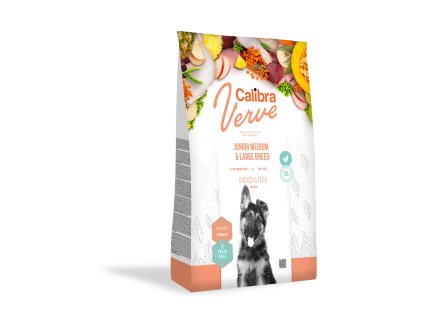 calibra verve dog junior medium large chicken duck